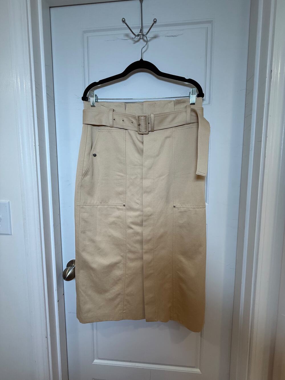 NWT A.L.C Maia Belted Cargo Skirt Latte Size 8